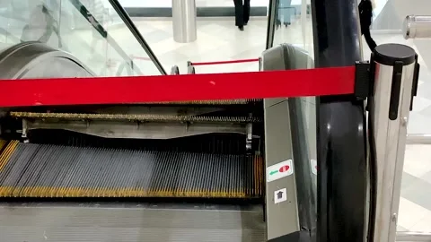 Broken Escalator Security Incident Shopping Mall Stock-Footage 300852914