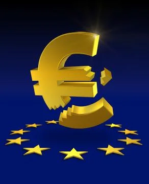 Broken euro Stock-Illustration