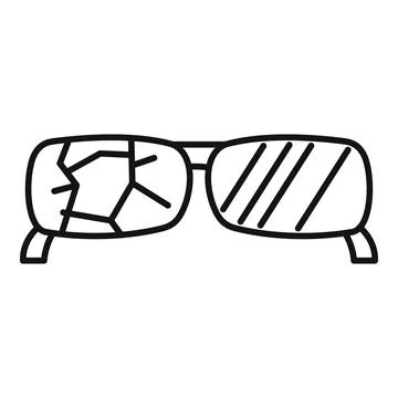 Broken eyeglasses showing vision problem icon Illustrazione stock