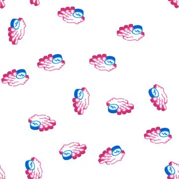 Broken fingers cutting ache isometric icon seamless pattern 스톡 일러스트