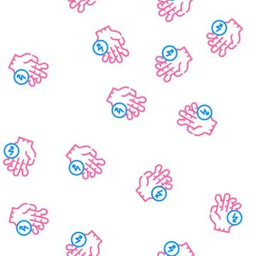 Broken fingers cutting ache vector seamless pattern 스톡 일러스트