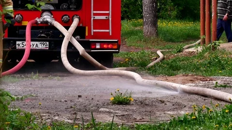 Broken fire hose . Stock Footage 109388840