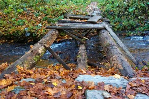 Broken footbridge Stock Photos