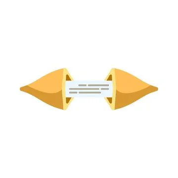 Broken fortune cookie revealing a predicting message inside Stock Illustration