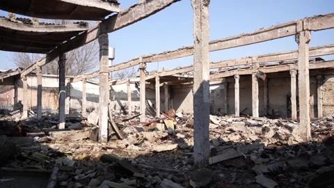 A broken frame from a broken house Stock Footage 247468619