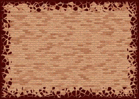 Broken frame of red small brick backgrounds Stock Illustration
