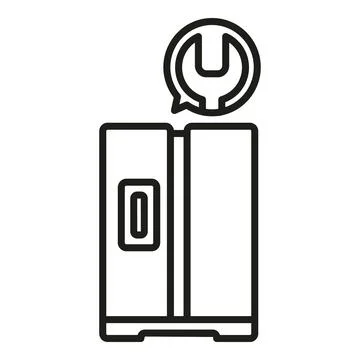 Broken freezer icon outline vector. Repair service Stock Illustration
