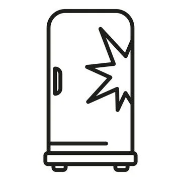 Broken fridge cooler icon outline vector. Repair service Stock Illustration