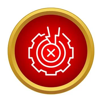 Broken gear icon representing system error or malfunction Ilustración de archivo