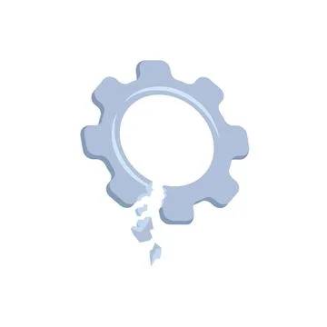 Broken gear vector element design template 스톡 일러스트