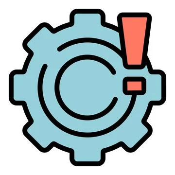 Broken gear wheel icon vector flat 스톡 일러스트