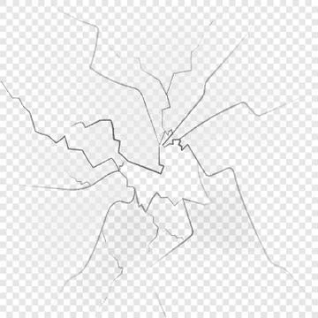 Broken glas isolated on transparent background. Vector illustration. Stock Illustration