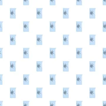 Broken glass beaker pattern repeating laboratory concept Illustration