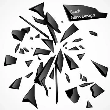 Broken glass black vector drawing Stock Illustration