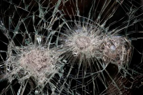 Broken glass, close up Stock Photos