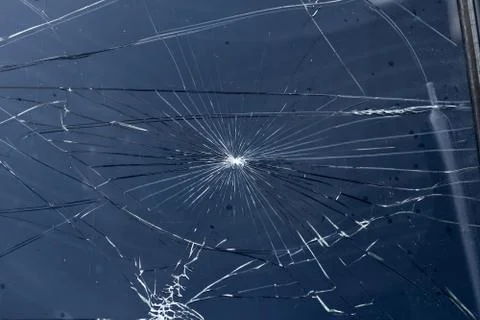 Broken glass closeup Stock Photos