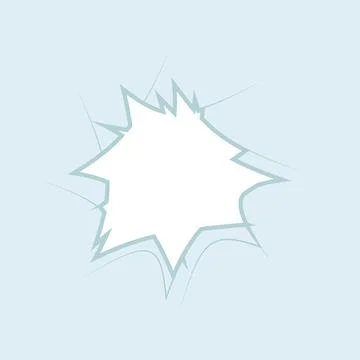 Broken glass crack vector illustration with shattered impact hole, isolated d Stock Illustration