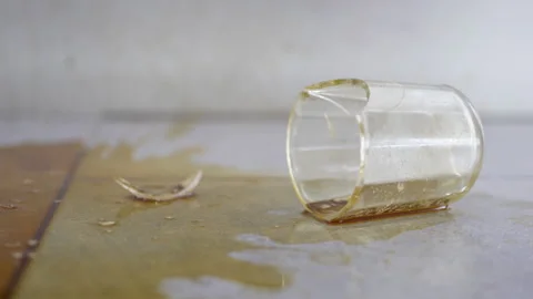 Broken glass cup Video stock 254782747