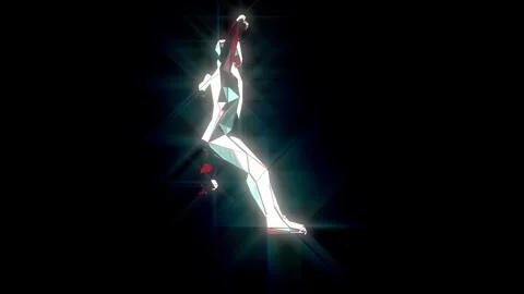 Broken Glass Dance Glow Stock Footage 340822442