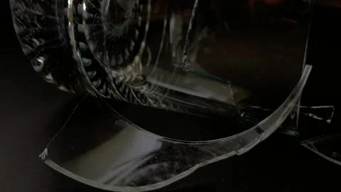 Broken Glass in Dark Stock Footage 135988861