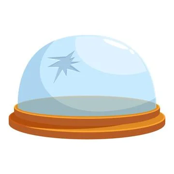 Broken glass dome display case showing a crack Ilustração Stock