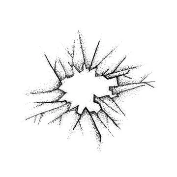 Broken Glass Dotwork Stock Illustration