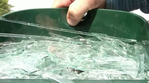 Broken Glass in Dustpan Emptied Stock Footage