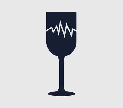 Broken glass icon on white background Stock Illustration