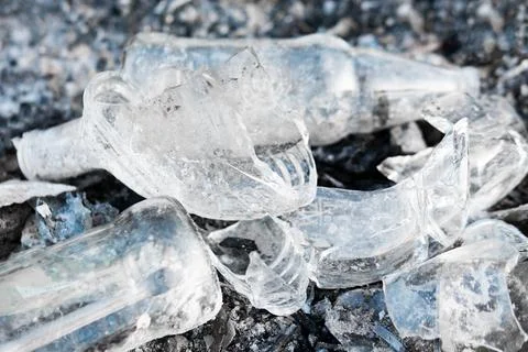 Broken glass, preparation for processing solid waste Stock Photos