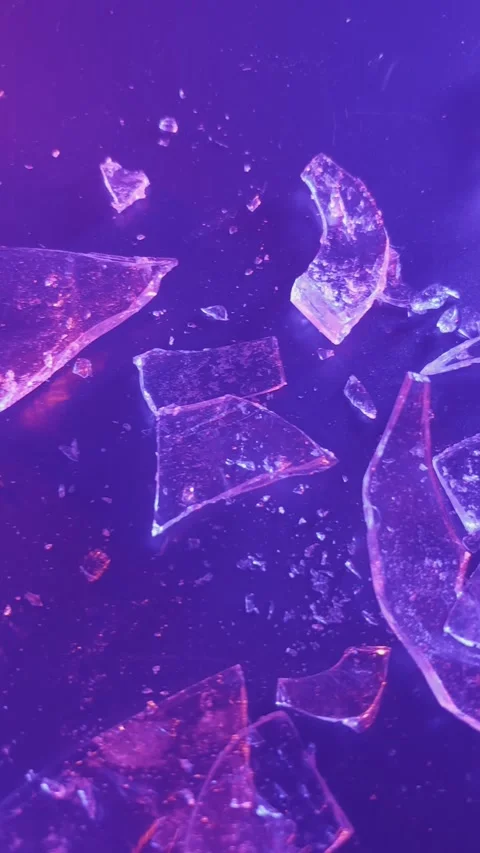 Broken Glass Red Blue Flash 4 Stock Footage 312836708