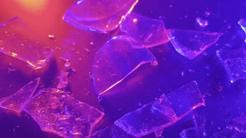 Broken Glass Red Blue Flash 3 Stock Footage 312836796