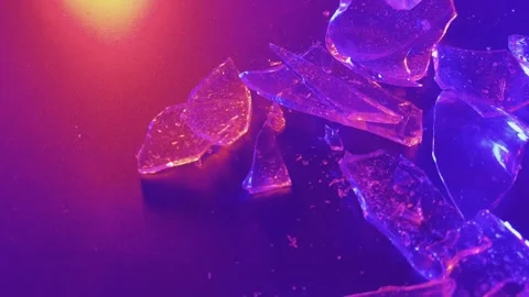 Broken Glass Red Blue Flash 2 Stock Footage 312836839