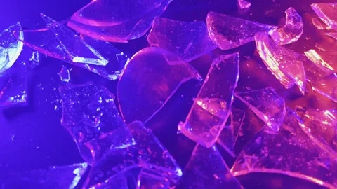 Broken Glass Red Blue Flash 1 Stock Footage 312836968