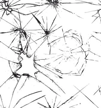 Broken glass seamless vector pattern,grunge effect isolated on white background Illustrazione stock