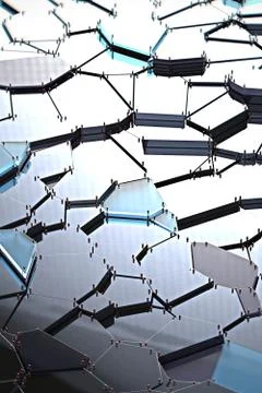 Broken glass with sharp pieces over black background Stock Illustration