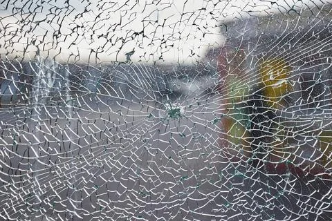 Broken glass surface crack texture Foto stock