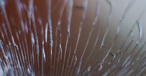 Broken glass, top view. Macro shooting. High Quality. Stock Footage 167107673