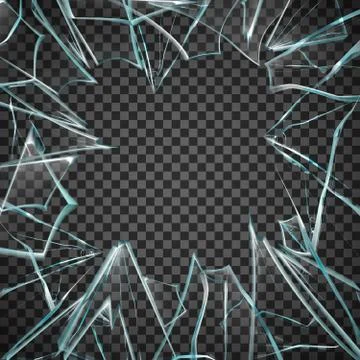 Broken Glass Transparent Frame Illustrazione stock