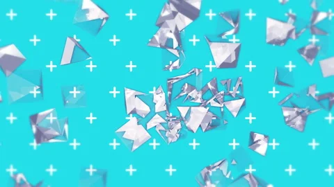 Broken Glass triangles gradient background. VJ Seamless loop background. Stock Footage 96230299