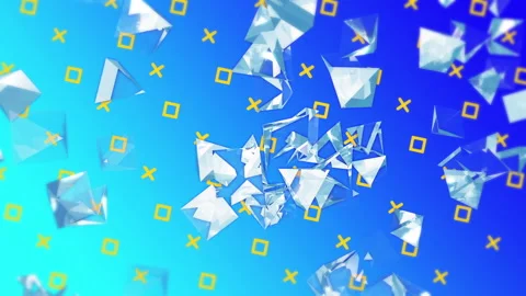 Broken Glass triangles gradient background. VJ Seamless loop background. Stock Footage 96230420