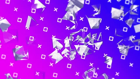 Broken Glass triangles gradient background. VJ Seamless loop background. Stock Footage 96230428