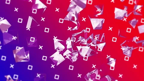 Broken Glass triangles gradient background. VJ Seamless loop background. Stock Footage 96230590