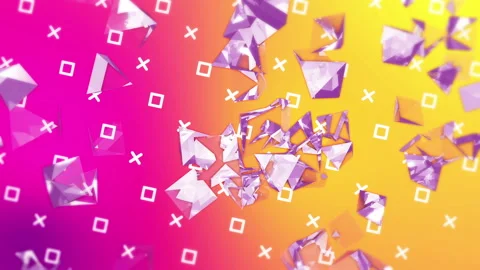 Broken Glass triangles gradient background. VJ Seamless loop background. Stock Footage 96230747