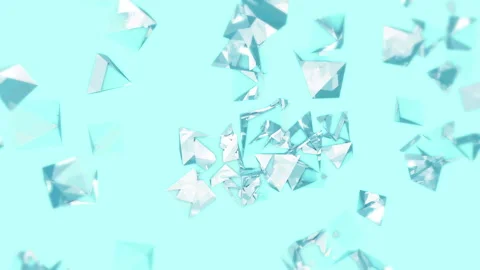 Broken Glass triangles gradient background. VJ Seamless loop background. Stock Footage 96230781