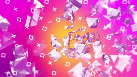 Broken Glass triangles gradient background. VJ Seamless loop background. Stock Footage 96270391