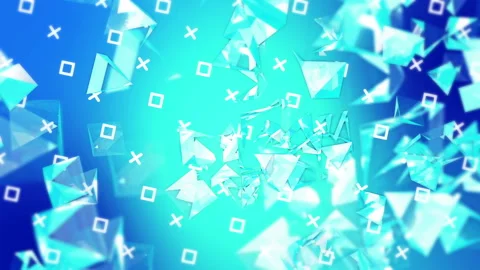 Broken Glass triangles gradient background. VJ Seamless loop background. Stock Footage 96270407