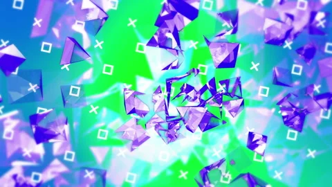 Broken Glass triangles gradient background. VJ Seamless loop background. Stock Footage 96270607