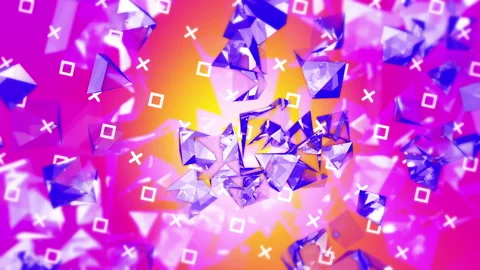 Broken Glass triangles gradient background. VJ Seamless loop background. Stock Footage 96270653
