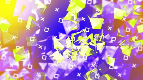 Broken Glass triangles gradient background. VJ Seamless loop background. Stock Footage 96270668