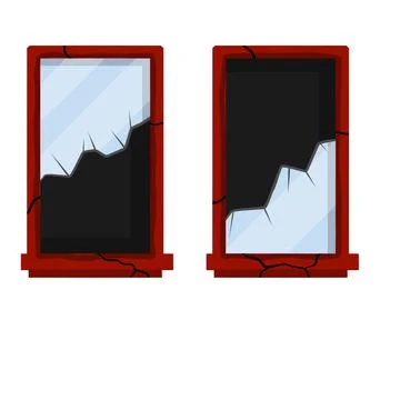 Broken glass. Vector Damaged mirror. Cartoon flat illustration Ilustración de archivo